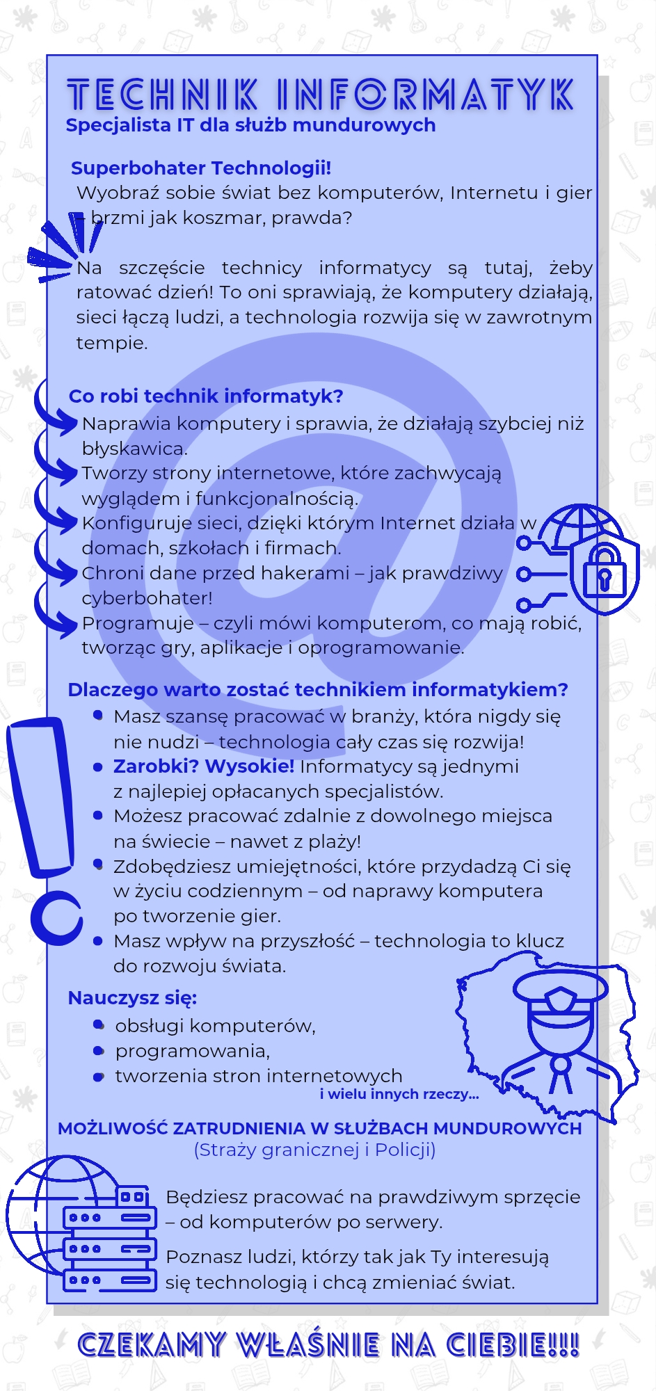 Ulotka - Technik informatyk - specjalista IT dla służb mundurowych